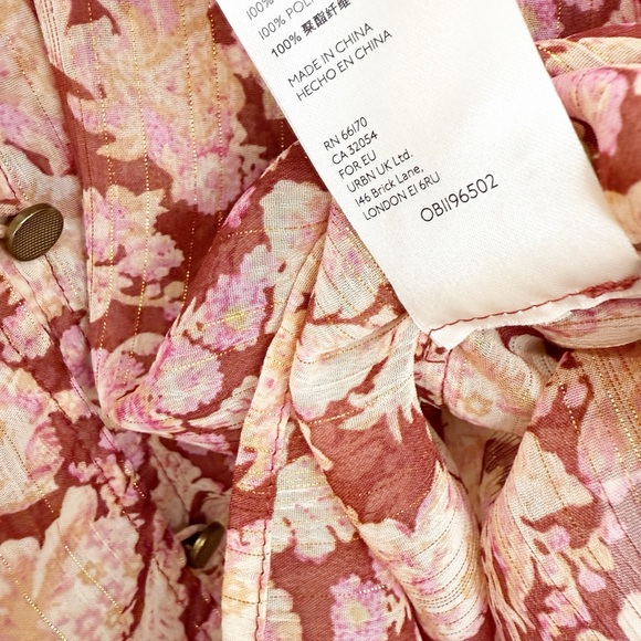Anthropologie Rocio Shimmer Button Down Floral Blouse Size Small - Picture 7 of 8